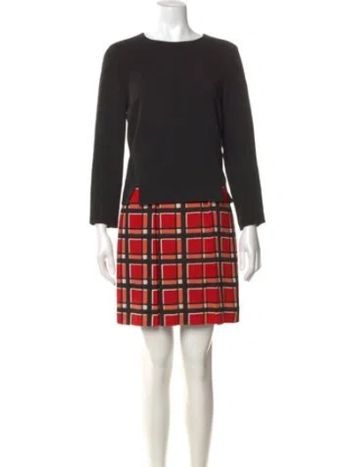 Pre-owned Marc By Marc Jacobs Printed Mini Dress In Black