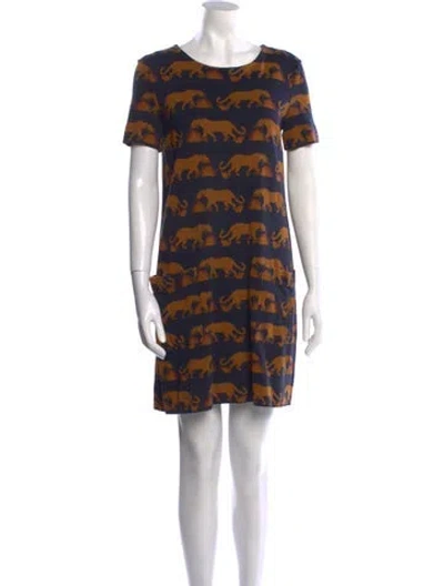 Pre-owned Marc By Marc Jacobs Printed Mini Dress In Blue