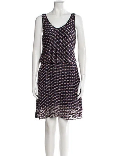 Pre-owned Marc By Marc Jacobs Printed Mini Dress In Blue