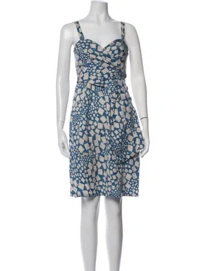 Pre-owned Marc By Marc Jacobs Printed Mini Dress In Blue/grey