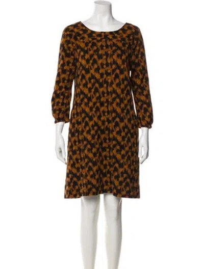 Pre-owned Marc By Marc Jacobs Printed Mini Dress In Brown
