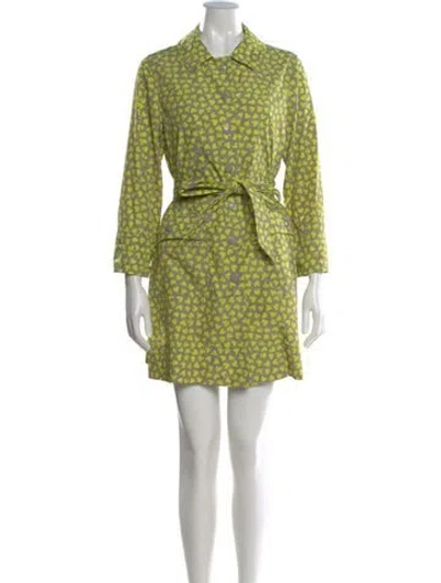 Pre-owned Marc By Marc Jacobs Printed Mini Dress In Green