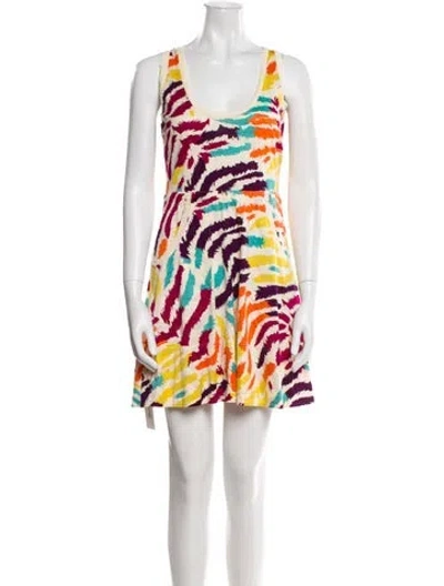 Pre-owned Marc By Marc Jacobs Printed Mini Dress In Neutral