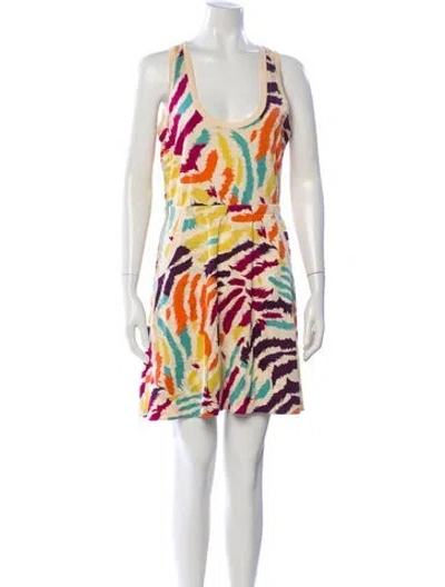Pre-owned Marc By Marc Jacobs Printed Mini Dress In Neutral