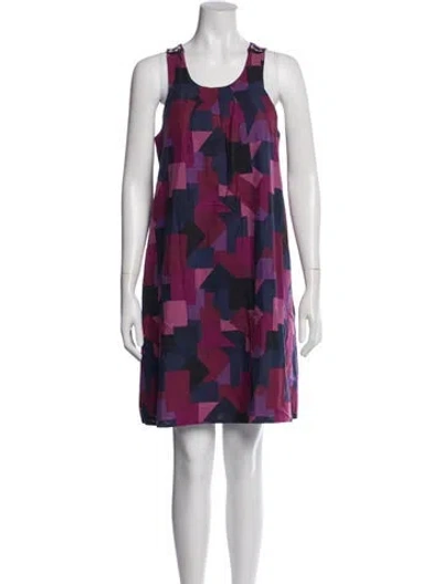 Pre-owned Marc By Marc Jacobs Printed Mini Dress In Purple