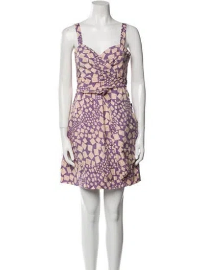 Pre-owned Marc By Marc Jacobs Printed Mini Dress In Purple