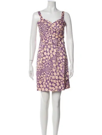 Pre-owned Marc By Marc Jacobs Printed Mini Dress In Purple