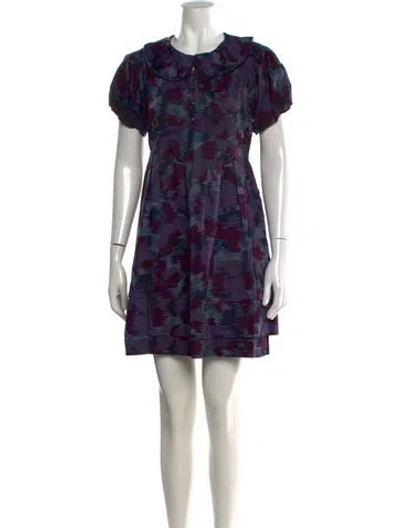 Pre-owned Marc By Marc Jacobs Printed Mini Dress In Purple