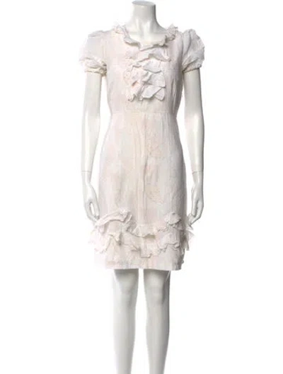 Pre-owned Marc By Marc Jacobs Printed Mini Dress In White