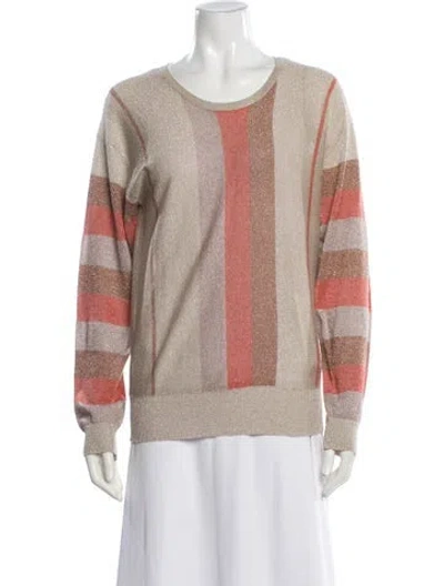 Pre-owned Marc By Marc Jacobs Printed Scoop Neck Sweater In Brown