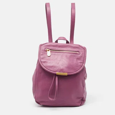 Pre-owned Marc By Marc Jacobs Purple Leather Backpack