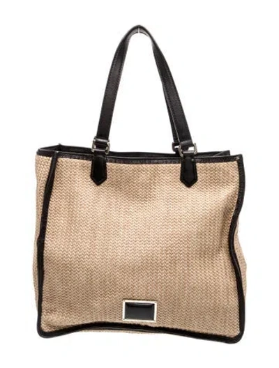 Pre-owned Marc By Marc Jacobs Raffia Tote In Neutral