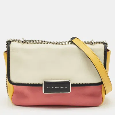Pre-owned Marc By Marc Jacobs Rebel 24 Colorblock Leather Shoulder Bag In Multi
