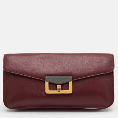 Pre-owned Marc By Marc Jacobs Red Leather Flap Clutch