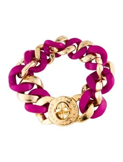 Pre-owned Marc By Marc Jacobs Resin Link Bracelet, 6" In Multicolor