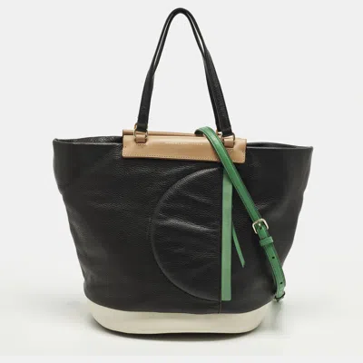 Pre-owned Marc By Marc Jacobs Round The Way Girl Percy Tricolor Leather Shopper Tote In Multi