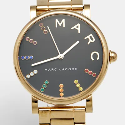 Pre-owned Marc By Marc Jacobs Roxy Mj3567 Gold Plated Stainless Steel Gold Tone Stainless Steel Women's Wristwatch 36 Mm
