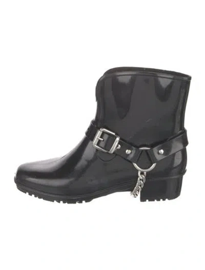 Pre-owned Marc By Marc Jacobs Rubber Chain-link Accents Rain Boots In Black