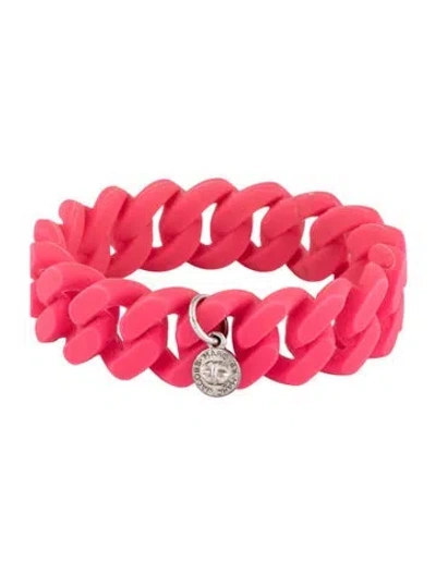 Pre-owned Marc By Marc Jacobs Rubber Katie Bracelet, 7" In Pink