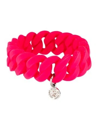 Pre-owned Marc By Marc Jacobs Rubber Katie Bracelet, 7.25" In Pink