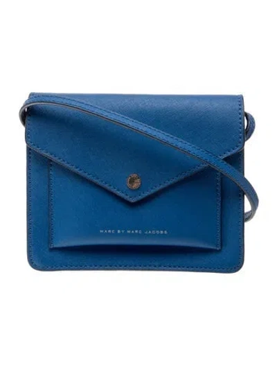 Pre-owned Marc By Marc Jacobs Saffiano Leather Shoulder Bag In Blue