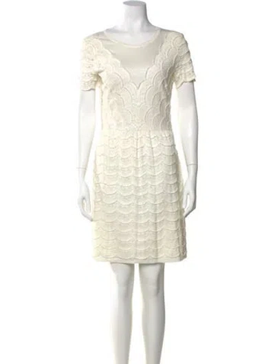 Pre-owned Marc By Marc Jacobs Scoop Neck Knee-length Dress In White