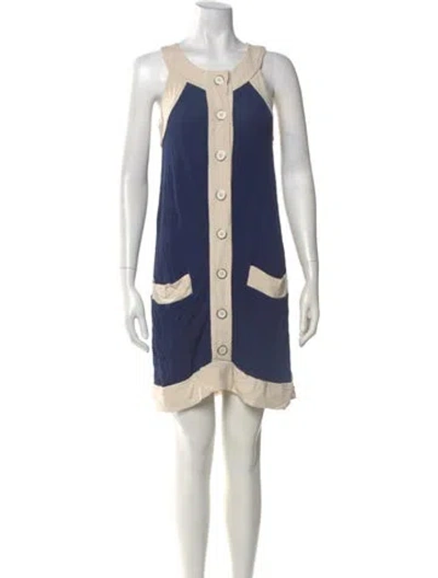 Pre-owned Marc By Marc Jacobs Scoop Neck Mini Dress In Blue
