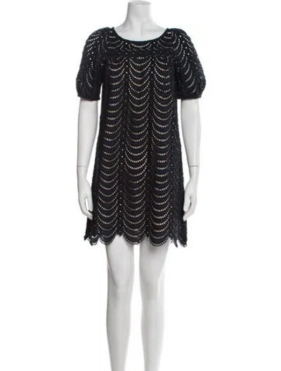 Pre-owned Marc By Marc Jacobs Scoop Neck Mini Dress In Blue