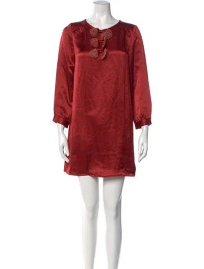 Pre-owned Marc By Marc Jacobs Scoop Neck Mini Dress In Burgundy