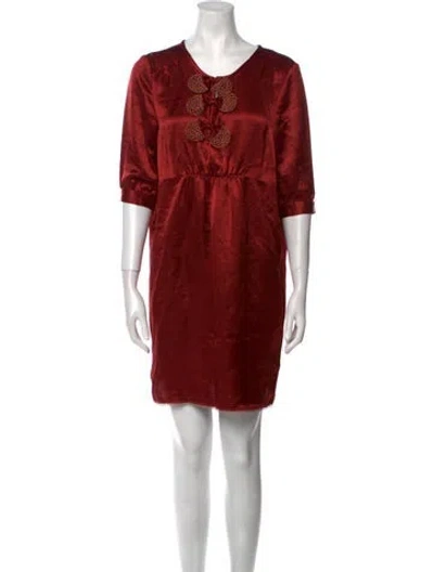 Pre-owned Marc By Marc Jacobs Scoop Neck Mini Dress In Red