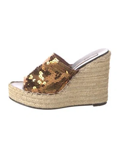 Pre-owned Marc By Marc Jacobs Sequins Sequin Embellishments Espadrilles In Brown/metallic