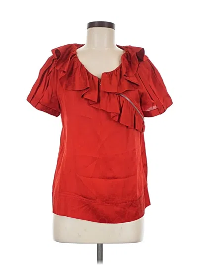 Pre-owned Marc By Marc Jacobs Short Sleeve Blouse In Red