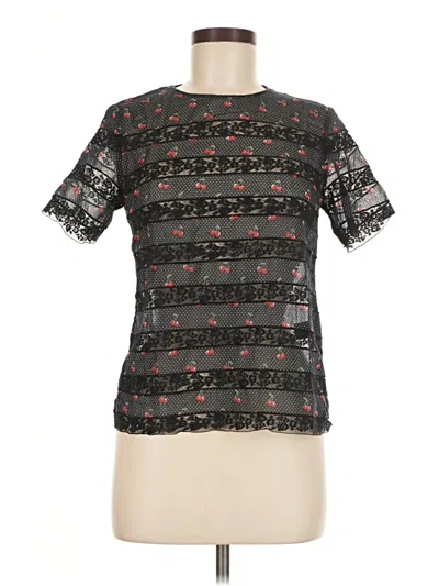 Pre-owned Marc By Marc Jacobs Short Sleeve Top Black Mock Neckline Tops