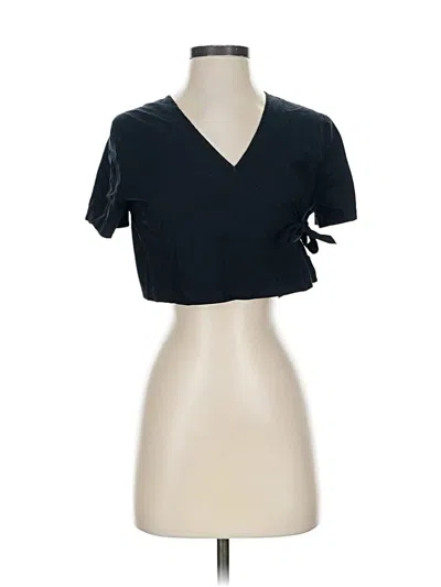 Pre-owned Marc By Marc Jacobs Short Sleeve Top Black V Neck Tops