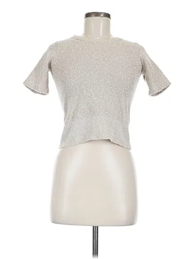 Pre-owned Marc By Marc Jacobs Short Sleeve Top Silver Mock Neckline Tops