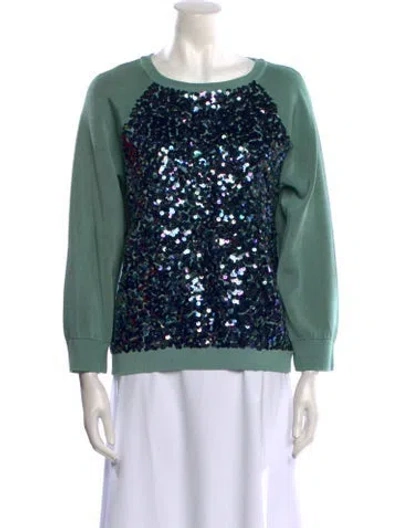 Pre-owned Marc By Marc Jacobs Silk Colorblock Pattern Sweater In Green