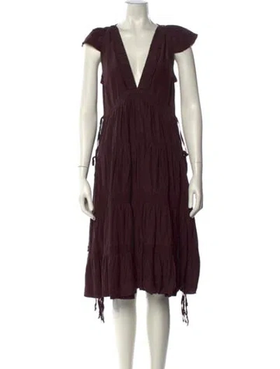 Pre-owned Marc By Marc Jacobs Silk Knee-length Dress In Brown