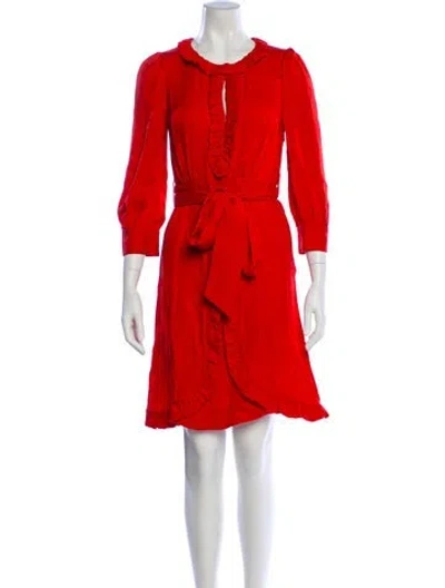 Pre-owned Marc By Marc Jacobs Silk Knee-length Dress In Red