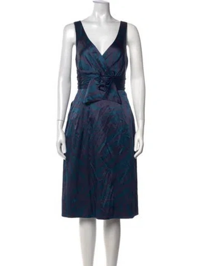 Pre-owned Marc By Marc Jacobs Silk Knee-length Dress W/ Tags In Blue/purple