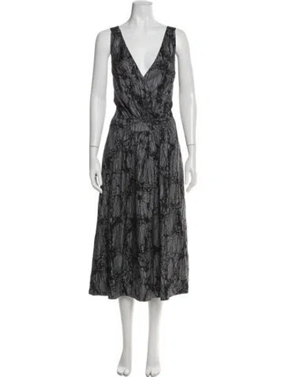 Pre-owned Marc By Marc Jacobs Silk Long Dress In Gray