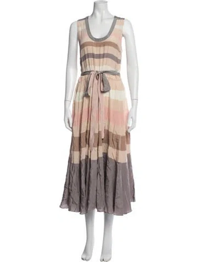 Pre-owned Marc By Marc Jacobs Silk Long Dress In Neutrals