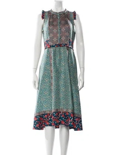 Pre-owned Marc By Marc Jacobs Silk Midi Length Dress In Blue