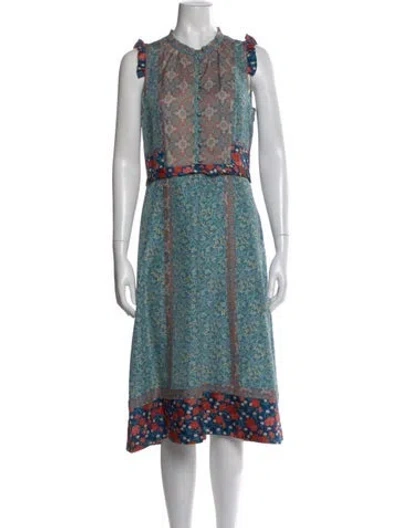 Pre-owned Marc By Marc Jacobs Silk Midi Length Dress In Blue