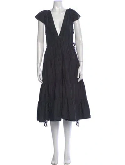 Pre-owned Marc By Marc Jacobs Silk Midi Length Dress In Gray