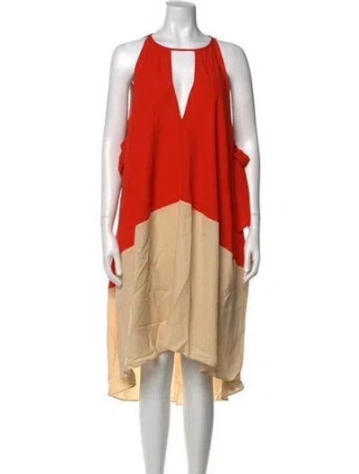 Pre-owned Marc By Marc Jacobs Silk Midi Length Dress In Orange