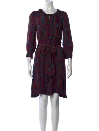 Pre-owned Marc By Marc Jacobs Silk Mini Dress In Black/purple