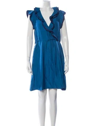 Pre-owned Marc By Marc Jacobs Silk Mini Dress In Blue