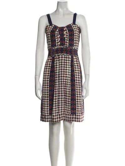 Pre-owned Marc By Marc Jacobs Silk Mini Dress In Blue/orange/white