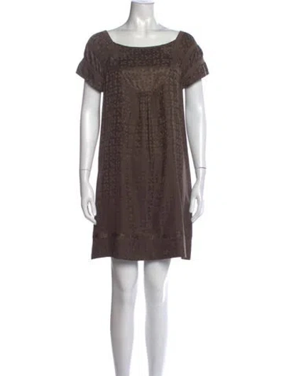 Pre-owned Marc By Marc Jacobs Silk Mini Dress In Brown