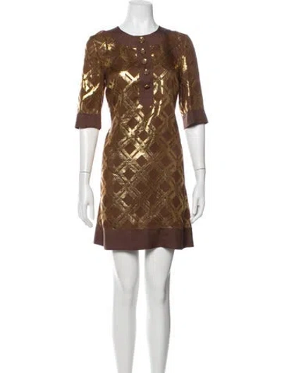 Pre-owned Marc By Marc Jacobs Silk Mini Dress In Brown